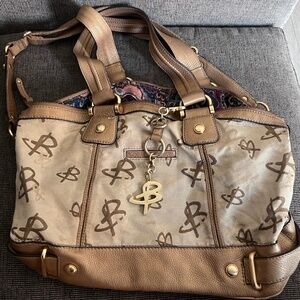 B Maxowsky leather trim gold logo bag